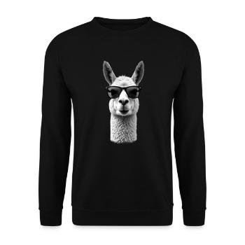 Lunettes de soleil en alpaga motif animalier Art Alpaga - Sweat-shirt Unisexe - noir - Devant - Alina (178cm) & Michal (187cm)