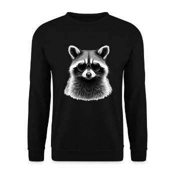 Raccoon with Sunglasses Animal Motif Art - Unisex Sweatshirt - black - Front - Alina (178cm) & Michal (187cm)