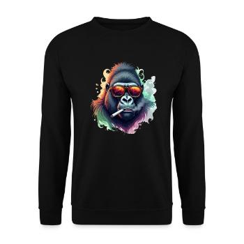 Gorilla with Sunglasses Animal Motif Art Bunnies - Unisex Sweatshirt - black - Front - Alina (178cm) & Michal (187cm)