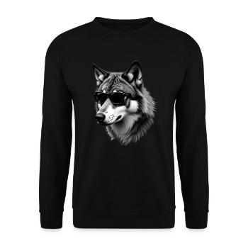 Lunettes de soleil loup motif animal avec imprimé loup - Sweat-shirt Unisexe - noir - Devant - Alina (178cm) & Michal (187cm)