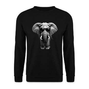 Elefant Sonnenbrille Tier Motiv Elefantenliebhaber - Unisex Pullover - Schwarz - Vorne - Alina (178cm) & Michal (187cm)