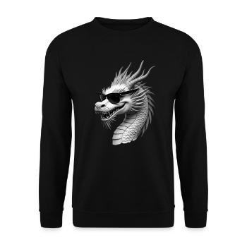 Cool Dragon Animal Motif Dragon Lover Dragon - Unisex Sweatshirt - black - Front - Alina (178cm) & Michal (187cm)