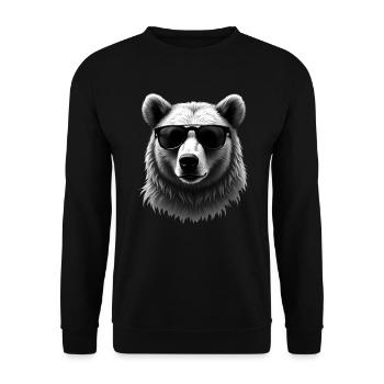 Bear Sunglasses Animal Motif Art Bears - Unisex Sweatshirt - black - Front - Alina (178cm) & Michal (187cm)