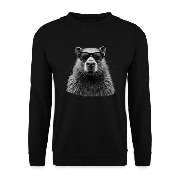 Biber Sonnenbrille Tier Motiv Biberliebhaber Biber - Unisex Pullover - Schwarz - Vorne - Alina (178cm) & Michal (187cm)