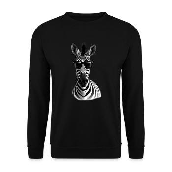 Zebra Sunglasses Animal Motif Zebra Black White - Unisex Sweatshirt - black - Front - Alina (178cm) & Michal (187cm)