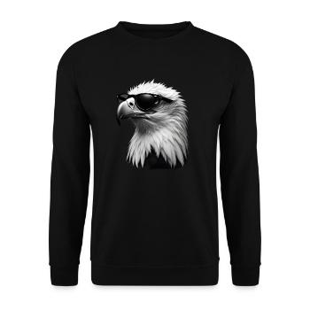 Eagle Sunglasses Animal Motif Art Eagle - Unisex Sweatshirt - black - Front - Alina (178cm) & Michal (187cm)