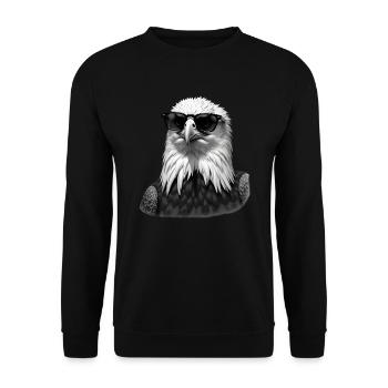 Eagle Sunglasses Animal Motif Art Eagle - Unisex Sweatshirt - black - Front - Alina (178cm) & Michal (187cm)