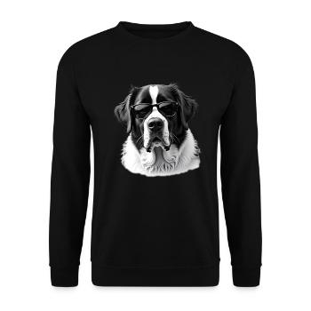 Lunettes de soleil Saint-Bernard Motif Animalier Saint-Bernard - Sweat-shirt Unisexe - noir - Devant - Alina (178cm) & Michal (187cm)