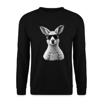 Kangaroo Sunglasses Animal Motif Kangaroo - Unisex Sweatshirt - black - Front - Alina (178cm) & Michal (187cm)
