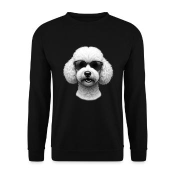 Pudel Sonnenbrille Tier Motiv Pudelbesitzer Pudel - Unisex Pullover - Schwarz - Vorne - Alina (178cm) & Michal (187cm)