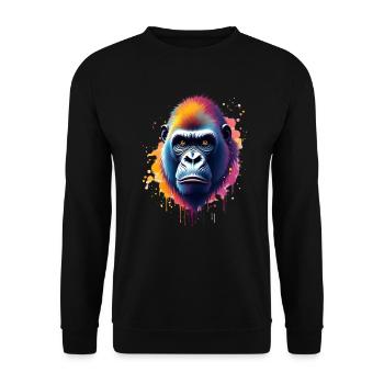 Gorilla Colorful Art Artwork Animal Motif Gorilla - Unisex Sweatshirt - black - Front - Alina (178cm) & Michal (187cm)