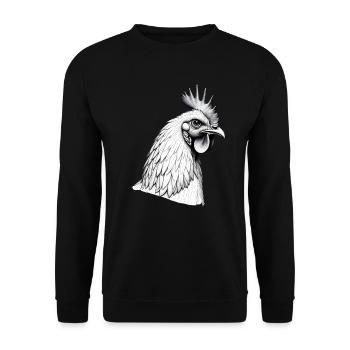 Chicken Black White Outfit Animal Motif Art Chickens - Unisex Sweatshirt - black - Front - Alina (178cm) & Michal (187cm)