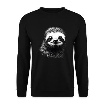 Sloth Black White Outfit Animal Motif Art - Unisex Sweatshirt - black - Front - Alina (178cm) & Michal (187cm)