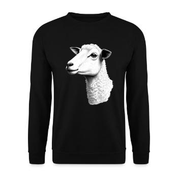 Sheep Black White Outfit Animal Motif Art Sheep - Unisex Sweatshirt - black - Front - Alina (178cm) & Michal (187cm)