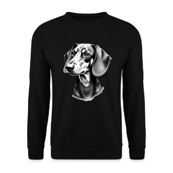 Dachshund Black White Outfit Animal Motif Art Dogs - Unisex Sweatshirt - black - Front - Alina (178cm) & Michal (187cm)