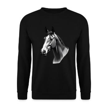 Horse Black White Outfit Animal Motif Art Horses - Unisex Sweatshirt - black - Front - Alina (178cm) & Michal (187cm)