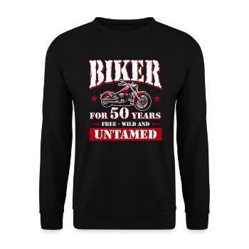 50 Anniversaire 1975 Moto Moto - Sweat-shirt Unisexe - noir - Devant - Alina (178cm) & Michal (187cm)