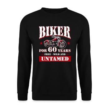 60 anniversaire 1965 motocycliste moto - Sweat-shirt Unisexe - noir - Devant - Alina (178cm) & Michal (187cm)