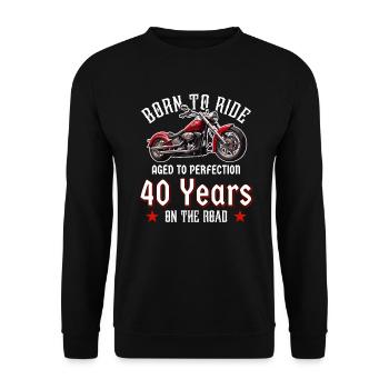 40 Anniversaire 1985 Moto Moto - Sweat-shirt Unisexe - noir - Devant - Alina (178cm) & Michal (187cm)