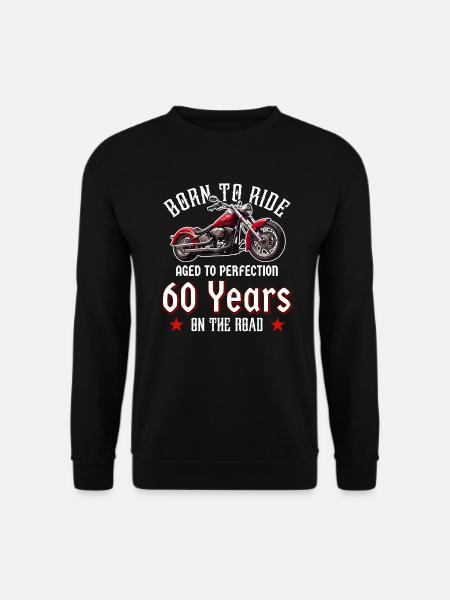 60 Geburtstag 1965 Motorradfahrer Motorrad - Unisex Pullover - Schwarz