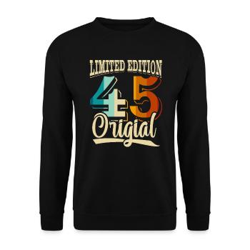 80th Birthday 1945 Limited Edition 80th Anniversary - Unisex Sweatshirt - black - Front - Alina (178cm) & Michal (187cm)