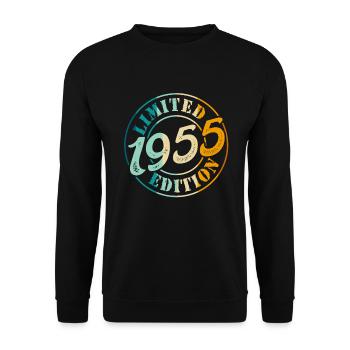 70. Geburtstag 1955 Limited Edition 70 Jahre - Unisex Pullover - Schwarz - Vorne - Alina (178cm) & Michal (187cm)