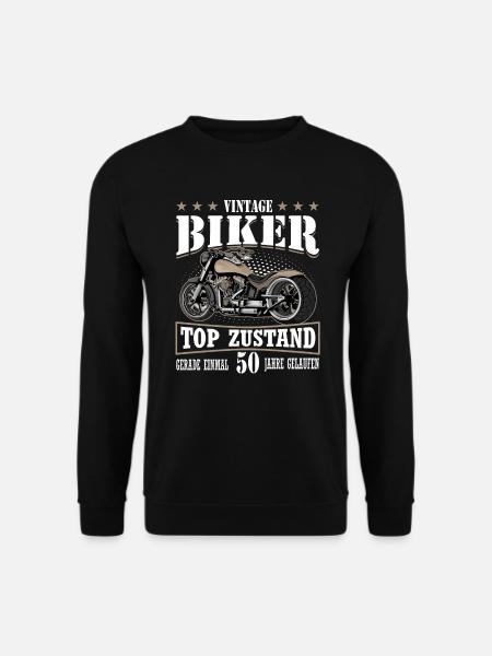 50 Geburtstag 1975 Motorradfahrer Motorrad - Unisex Pullover - Schwarz