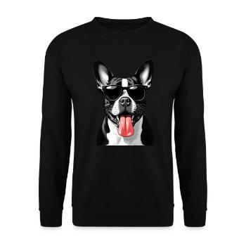 Bulldog Dog Animal Motif Funny Bulldogs - Unisex Sweatshirt - black - Front - Alina (178cm) & Michal (187cm)