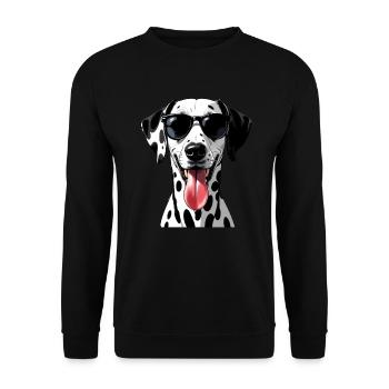 Dalmatien chien motif animal drôle dalmatien - Sweat-shirt Unisexe - noir - Devant - Alina (178cm) & Michal (187cm)