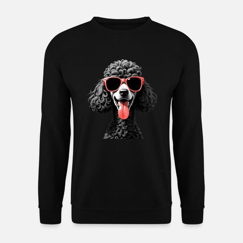 Pudel Hund Tier Motiv lustiger Hunde - Unisex Pullover - Schwarz
