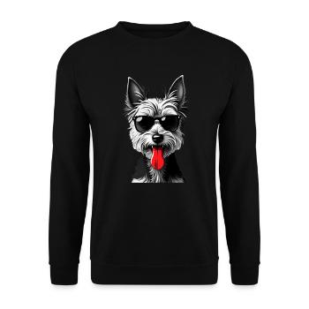 Yorkshire Terrier chien motif animal chiens drôles - Sweat-shirt Unisexe - noir - Devant - Alina (178cm) & Michal (187cm)