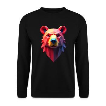 Ours Polygone Ours Motif Animal Art Ours - Sweat-shirt Unisexe - noir - Devant - Alina (178cm) & Michal (187cm)