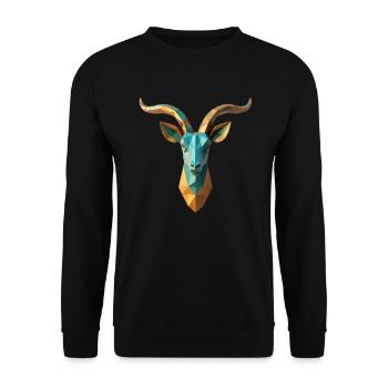 Chèvre Polygone Chèvres Motif Animal Art Chèvre - Sweat-shirt Unisexe - noir - Devant - Alina (178cm) & Michal (187cm)