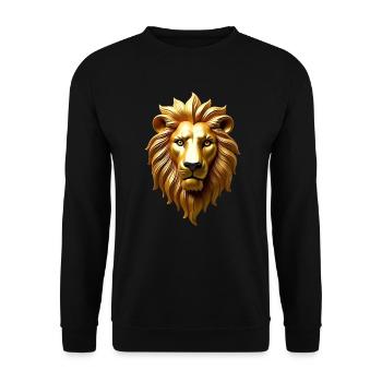 Lion d’or Lion Motif Animal Art Lion - Sweat-shirt Unisexe - noir - Devant - Alina (178cm) & Michal (187cm)