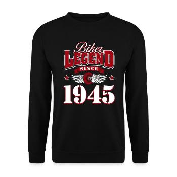 80e anniversaire 1945 Moto Motard - Sweat-shirt Unisexe - noir - Devant - Alina (178cm) & Michal (187cm)