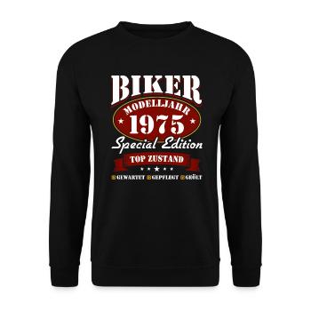 50e anniversaire 1975 Moto Motard - Sweat-shirt Unisexe - noir - Devant - Alina (178cm) & Michal (187cm)