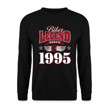 30th Birthday 1995 Motorcycle Motorcyclist - Unisex Sweatshirt - black - Front - Alina (178cm) & Michal (187cm)