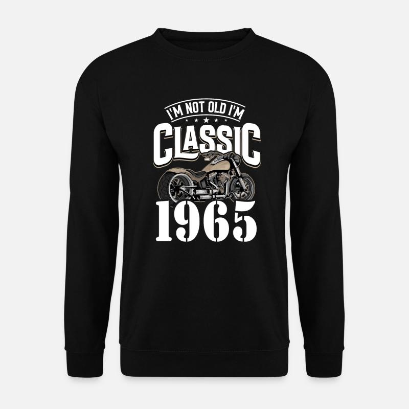 60. Geburtstag 1965 Motorrad Motorradfahrer - Unisex Pullover - Schwarz