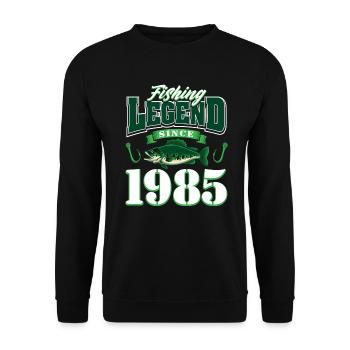 40e anniversaire 1985 homme pêcheur cadeaux pour - Sweat-shirt Unisexe - noir - Devant - Alina (178cm) & Michal (187cm)