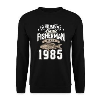 40e anniversaire 1985 Pêcheur - Sweat-shirt Unisexe - noir - Devant - Alina (178cm) & Michal (187cm)