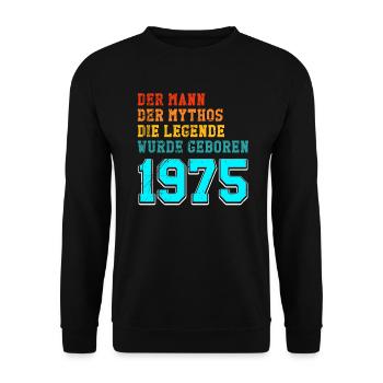 50th birthday 1975 the man of the myth the - Unisex Sweatshirt - black - Front - Alina (178cm) & Michal (187cm)