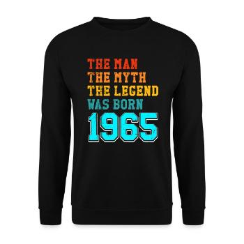 60th birthday 1965 the man of the myth - Unisex Sweatshirt - black - Front - Alina (178cm) & Michal (187cm)