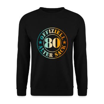 80ème Anniversaire Hommes Homme Vieux Sac 80 Ans - Sweat-shirt Unisexe - noir - Devant - Alina (178cm) & Michal (187cm)