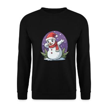 Dabbing Snowman Young Girl Funny - Unisex Sweatshirt - black - Front - Alina (178cm) & Michal (187cm)