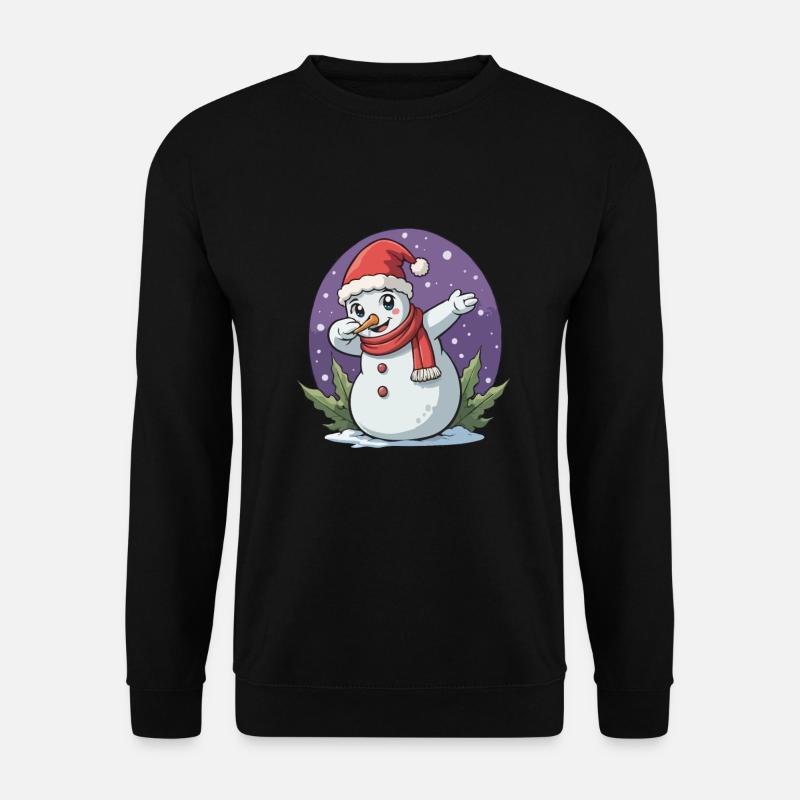 Dabbing Schneemann Junge Mädchen lustiges - Unisex Pullover - Schwarz