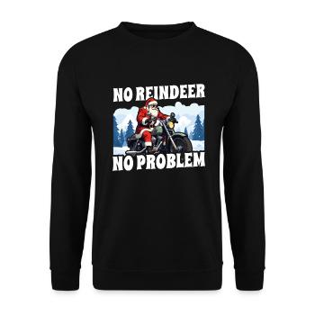 Motorcyclist Biker Christmas No Reindeer no - Unisex Sweatshirt - black - Front - Alina (178cm) & Michal (187cm)