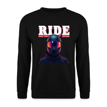 Design de motard cool avec le texte - Sweat-shirt Unisexe - noir - Devant - Alina (178cm) & Michal (187cm)