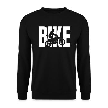 Bike Motocross Silhouette colles Biker Design - Unisex Pullover - Schwarz - Vorne - Alina (178cm) & Michal (187cm)