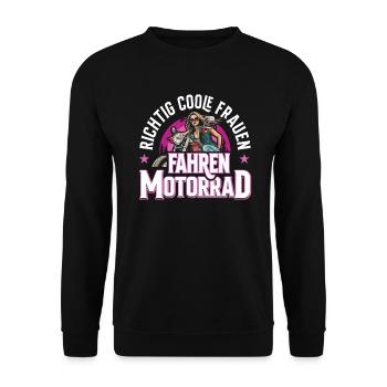 motard cool motard disant moto - Sweat-shirt Unisexe - noir - Devant - Alina (178cm) & Michal (187cm)