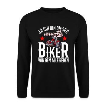 Drôle de motard disant motocycliste moto - Sweat-shirt Unisexe - noir - Devant - Alina (178cm) & Michal (187cm)